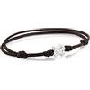Tous - Bracciale Super Micro, con cordino marrone, in acciaio inox