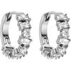 Purelei® Chic Orecchini a cerchio - Acciaio inossidabile placcato oro 18 carati / placcato oro rosa o argento - 17 mm Ø - Con scintillanti zirconi bianchi - Orecchini da donna