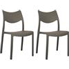 Marvin Sedia In Polipropilene Manu, Arredo di Design, Sedia per Esterno e Interno, Impilabile, Sedie Moderne Resistenti, Sedia per Giardino Cucina Terrazzo Patio (2, Tortora)