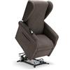 REDÒKASA Poltrona relax elettrica PISA MADE IN ITALY per anziani e disabili con kit batteria optional, 2 motori, 4 ruote, reclinazione e alzapersona (Senza Kit Batteria, Fango)
