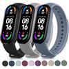 Wanme 3-Pezzi Cinturino per Xiaomi Mi Band 5 Mi Band 6/6 Nfc,Silicone Morbido Cinturini per Mi Band 5/Mi Band 6 Bracciale,Nero/Grigio/Grigio Blu