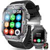 LOYEWAIER smartwatch militare uomo torcia LED 1,96'' AMOLED Bluetooth chiamata orologio sportivo batteria extra grande pressione sanguigna fitness tracker outdoor IP68 impermeabile smartwatch per