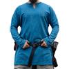 Leonardo Carbone® Ragnar - Tunica di lino vichinga, abbigliamento medievale, camicia di lino, da uomo, a maniche lunghe, costume da carnevale, tunica vichinga, abbigliamento LARP, 100% lino blu, Blu,
