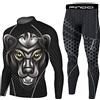 Findci Abbigliamento sportivo a compressione da uomo Abiti da palestra Collant da allenamento Boxe Rugby Abbigliamento da jogging Sport Set Running Rashguard Tuta, Newdesign37, X-Large