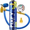 FIXFY Set 2 in 1 - Tubo con manometro, adattatore e refrigerante di ricambio R1234YF con olio - Riempire l'aria condizionata (veicoli dal 2017)