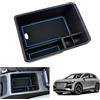 GAFAT Compatibile con Audi Q4 e-tron EV Electric 2021-2023 2024 Contenitore per Console Centrale, Q4 etron Sportback 2024 Organizer per Braccioli, Vassoio Portaoggetti, Accessori Q4 etron (Blu)