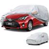 Kayme Telo Copriauto, Telo per Auto da Esterno Impermeabile, Traspirante, Telo Macchina Felpato per Toyota Yaris, Hyundai i10, Polo, Panda etc. Vedi Auto Tabella Taglie A2, Argento