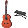 Yamaha CS40II Chitarra Classica 3/4, Chitarra in Legno (58 cm, scala da 22 13/16), 6 Corde in Nylon & Cascha Hh 2082 Poggiapiedi per Chitarra con Cuscinetto Antiscivolo in Gomma