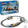 LEGO City Treno Espresso Artico degli Esploratori - Include un Treno Giocattolo Telecomandato con Spazzaneve, Gru, 30 Binari, 6 Minifigure e Funzione Caduta Massi - Regalo per Bambini da 7 Anni 60470