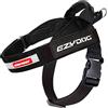 EzyDog, Pettorina per cani Express, per cani di taglia piccola, media e grande, design ergonomico angolato, impugnatura sagomata, fibbia laterale a sgancio facile (XS, nero)