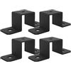 JoyousMall Morsetto per tubi quadrato, staffa di fissaggio a U in acciaio al carbonio per pali in legno (4 pezzi, 5,1 cm)