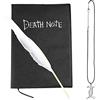 MOPOIN Diario Theme Death Note Notebook con Penna Piuma e Collana, Fashion Anime per Cosplay, Scuola, Taccuino,21x 15 cm