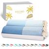 SOLTAKO Telo Mare - Fouta XXL - Asciugamano da spiaggia anti-sabbia - Telo da bagno per Hammam, Sauna, Yoga, Picnic - Fouta Beach 100x200 cm - Lenzuolo 2 Persone