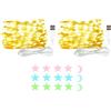 MUXIJIA 2 x luce stringa LED, 30 x LED 3M / 10Ft esterno/interno alimentatore USB impermeabile per camera da letto, cortile, matrimonio, Natale, fai da te, ecc. (Bianco caldo)
