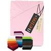 npluseins Lenzuolo con angoli elasticizzati, classico, in jersey, in diversi colori e misure, 100% cotone, 159,192, 80-90 x 190 cm, rosa