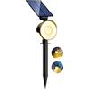 nipify Faretti Solari a Led da Esterno, 3 Modalità Luci Solari da Giardino Potenti, Impermeabile Lampade Solare per Patio, Garage, Cortile, Parete, Prato (Bianco Caldo)