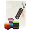 npluseins Lenzuolo con angoli elasticizzati, in jersey, in diversi colori e misure, 100% cotone, 159,192, 80-90 x 190 cm, bianco naturale