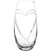 DIAMANTE Vaso a botte in cristallo tagliato a mano cuore nel cuore con cristalli 25cm