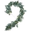 MAXQUU Ghirlanda di Foglie di Eucalipto Artificiale da 2 Metri, Decorazione Verde, Rattan, Edera per Autunno, Piante (Color Crema)