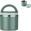 Lusacy Thermos da 1 l, in acciaio inox, a prova di perdite, contenitore termico per cibo, contenitore termico con manico (verde)