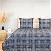 HappyBed Piumone Double 260x220 - Piumone 4 Stagioni - Piumone Lavabile Senza Copertina - - Trapunta Matrimonial - Piumone Senza Maniche con Stampa - Grey Tartan