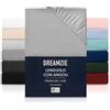 Dreamzie Lenzuolo con Angoli Piazza e Mezza 100x200 cm - Altezza fino a 35 cm - 100% Microfibra - Grigio Certificato senza Prodotti Chimici (Oeko TEX), Lenzuola Letto con Angoli ed Elastico