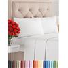 CGK Unlimited Set lenzuola singolo 4 pezzi - lenzuolo con angoli 90x190cm, lenzuolo piano 170x240 cm e 2 federe 50x80cm - adatto a materassi fino a 35 cm - morbida microfibra di poliestere, OEKO-TEX, Bianco