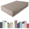 Edda Lux Premium - Lenzuolo con Angoli per materassi con altezza da 20 a 40 cm, 140 x 200/220 cm, 160 x 200/220 cm, 95% Cotone 5% Elastan, OEKO-Tex, in Jersey, colore: Caramella Mou