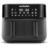 nutribullet friggitrice ad aria a doppio cassetto, Friggitrice senza Olio, friggitrice ad aria calda, air fryer, Potenza 2850 W, 2 cestelli da 4l, 8 modalità di cottura, Nera, NBA081B