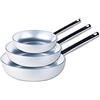 Agnelli Set 3 PZ Padella Professionale Saltare 30-34-38 CM in Alluminio
