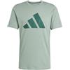 adidas Uomo Train Essentials Feelready Logo Training Tee, Silver Green/Collegiate Green, XL