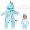 IKOPFLN 1 Pezzi Vestiti per bambole, vestiti bambole, vestiti bambole reborn, baby bor n bambola, vestiti per bambole reborn, Per New Born 35 CM-45 CM (14 Pollici-18 Pollici), Blu