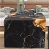 PETTI Artigiani Italiani - Tovaglia Runner Tavolo Moderno Elegante Effetto Marmo Nero e Oro, 100% Made in Italy