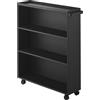 YAMAZAKI Tower 1486 - Carrello per libri minimalista, in acciaio/nylon, 15,6 x 59 x 70 cm, colore: Nero
