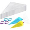 BROMMAT 100 sac à poche usa e getta, sac à poche per torte, sac a poche per glassa, kit di decorazione monouso per torte, 4 Clip Riutilizzabile
