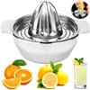 QGGTQG Spremiagrumi, spremiagrumi, in acciaio inox 18/8, con contenitore da 400 ml, manuale al limone, qualità professionale, in acciaio inox, per pompelmo, per arancia, robusto e lavabile in