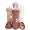 Herobility Biberon doppio anticolica Herobility - 12 fl oz/340ml - Confezione da 4 - Biberon multicolore - Sabbia, Marmotta, Rosa, Bianco