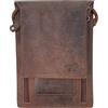 Safekeepers - Portafoglio da viaggio in pelle con protezione RFID per passaporto, Hunter Braun, xl, Pochette girocollo