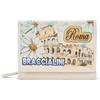 Braccialini Portafoglio Con Patta Piccollo Cartoline Roma B17867CA Beige