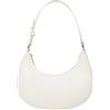 AiNinXun Y2K - Borsa a tracolla da donna, piccola borsa a tracolla in pelle a mezza luna, pochette da donna, borsa a tracolla con tracolla regolabile, borsa hobo luna retrò, bianco, 16x22x13