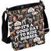 Generic Divertente borsa a tracolla per cavalli, regalo per amanti dei cavalli, regalo per proprietari di cavalli, regalo equestre, Cavalli Bagblack