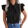 BKEPDY Magliette Donna Manica Corta Blusa Donna Estive Casual Elegante T-Shirt a Tinta Unita di Media Lunghezza Camicia Top Comfort (Nero XL)