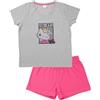 United Labels Hello Kitty Pigiama da donna - Set pigiama a maniche corte con pantaloncini grigio/rosa, grigio/rosa, XL