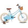 JOYSTAR Bicicletta per bambini da 18 pollici, per bambini da 6 a 9 anni, per bambine, con ruote di supporto e cestino, colore: blu