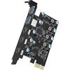 Qiaohome Scheda di Espansione PCIe Un 5 Porte (3X USB C, 2X USB 3.0-A) Scheda di Espansione PCI Express per 10/8/7 e OS 10.8.2
