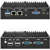 HSIPC Celeron J1900 X86 Thin Client, Mini PC con 8G RAM 128G SSD, Dual RJ45, Dual COM RS485, VGA HDMI, 6 USB