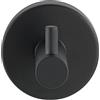 WENKO Gancio da parete Uno Bosio Black opaco, acciaio, incl. materiale per il fissaggio, Ø 5,5x5,5cm, nero opaco