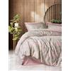 Nuit Des Rêves Luxurious Satin Double Quilt Cover Set (200 x 200 cm), Powder Color 100% cotone satinato, 210 thread Count, lavabile in lavatrice, chiusura a bottone, 2 custodie per pillow