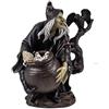 DRW Figura strega con calderone e corvo in resina dipinta a mano 15x10x11 cm