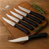 Agyo Coltelli da Tavola per Bistecca e Carne - Coltello da chef - Set da 6 coltelli - Coltello Affilato con Lama in Acciaio Inox per Tagliare Carne e Alimenti a Pranzo e Cena - Made in Italy